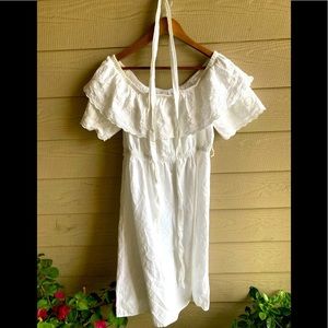 White Dress with waist belt - Gap